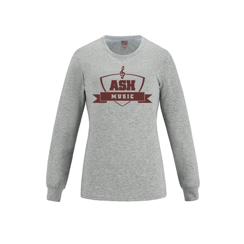 ASHM Women's Long Sleeve Crewneck Cotton Tee
